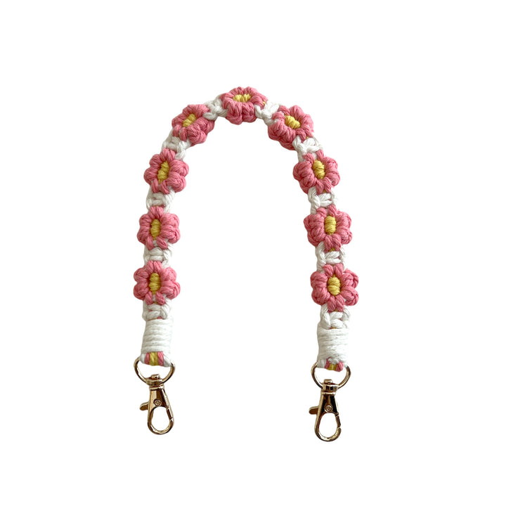 Floral Macrame Keychain Strap
