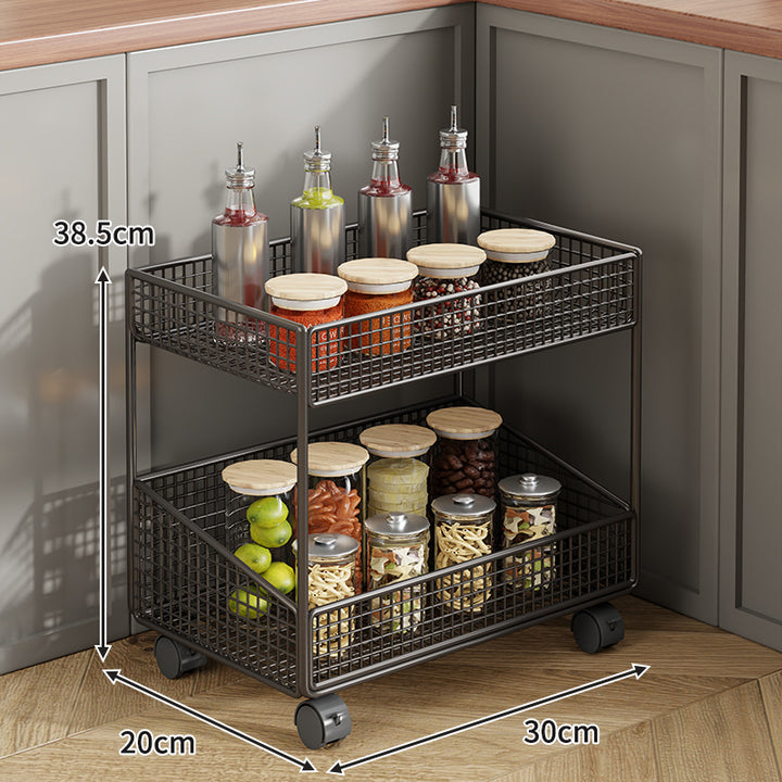 Compact Three-Tier Wire-Mesh Countertop Canister & Spice Organizer
