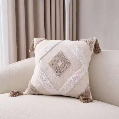 Textured Geometric Pattern Throw Pillow for Home Decor