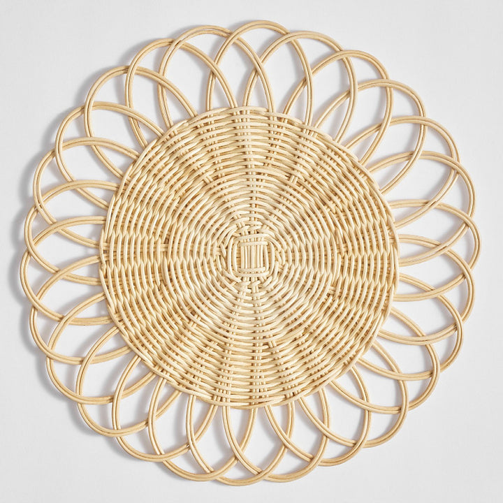 Decorative coaster made of woven rattan