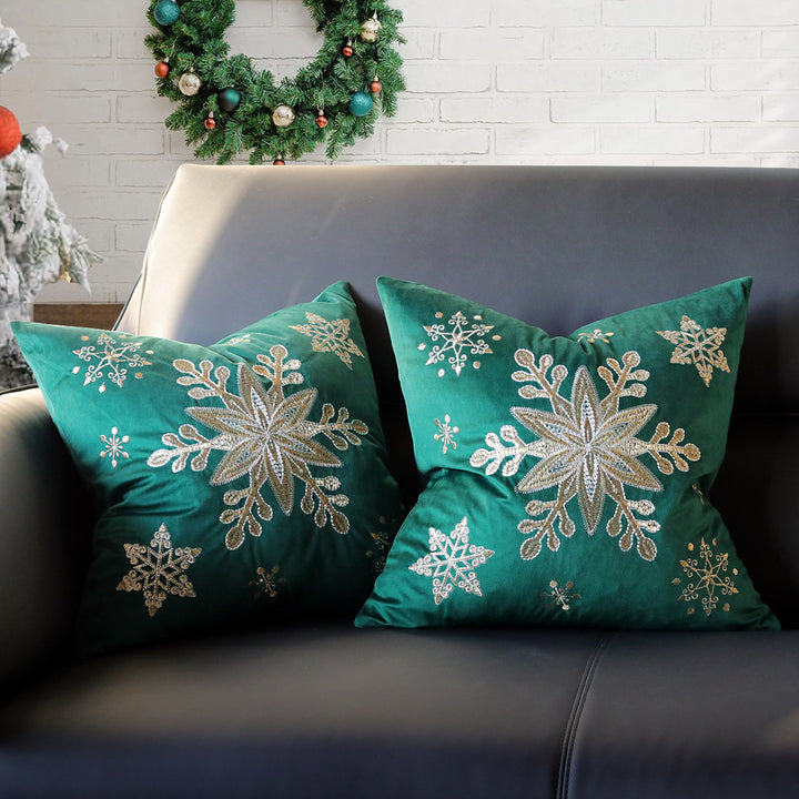 Decorative Holiday Throw Pillow with Deer Silhouette