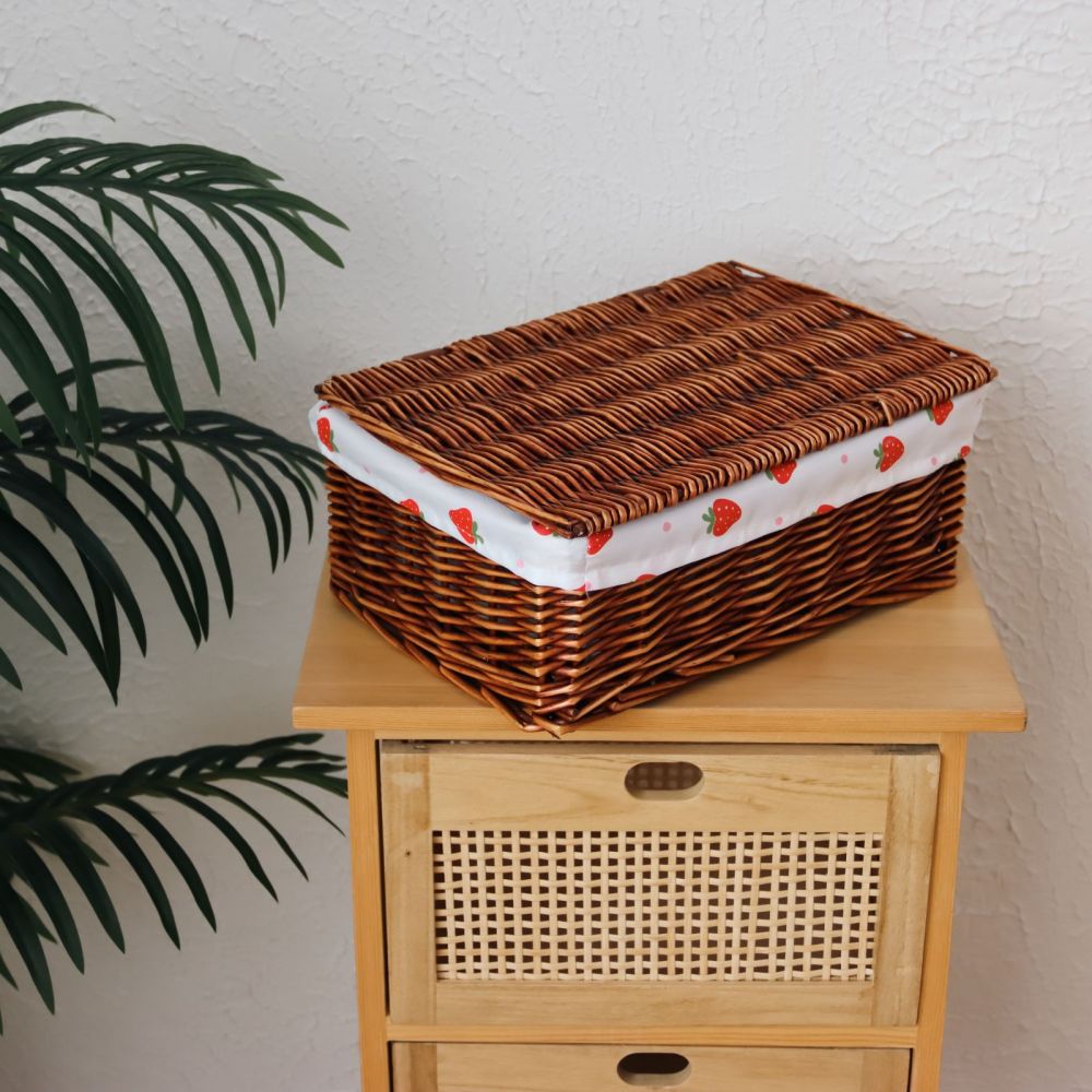 Cute storage basket with strawberry pattern