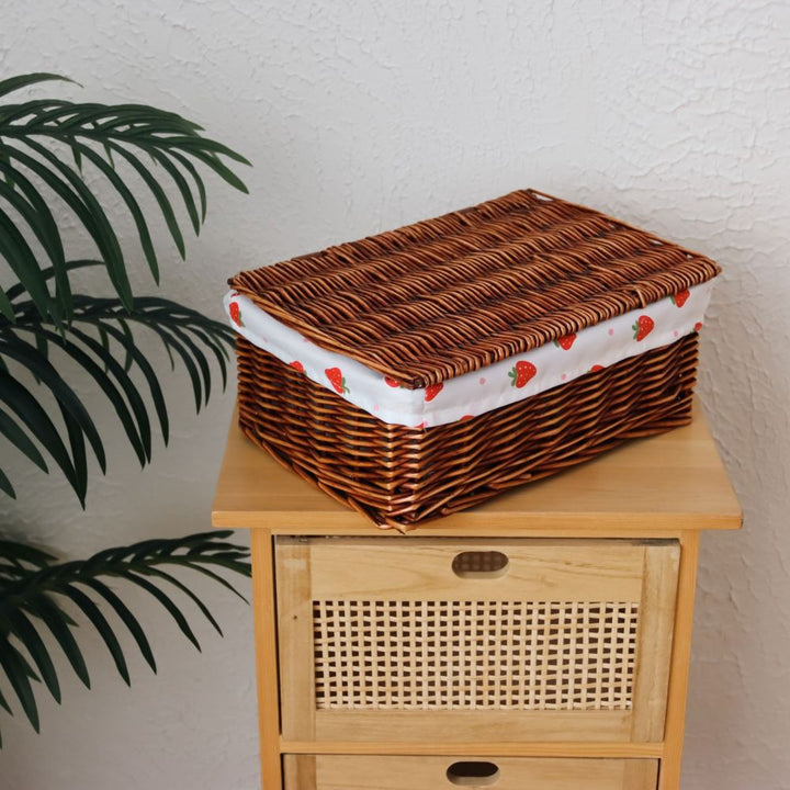 Cute storage basket with strawberry pattern