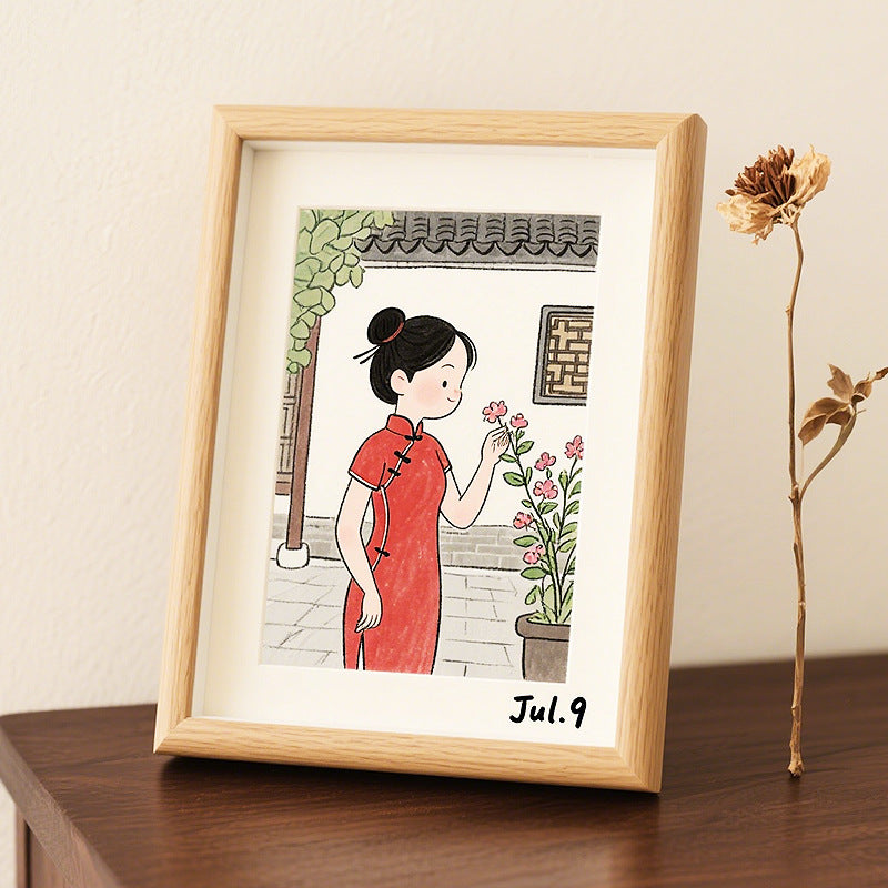 Artistic Framed Illustration Artwork