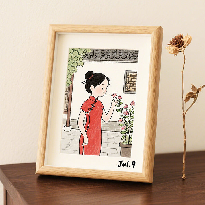 Artistic Framed Illustration Artwork