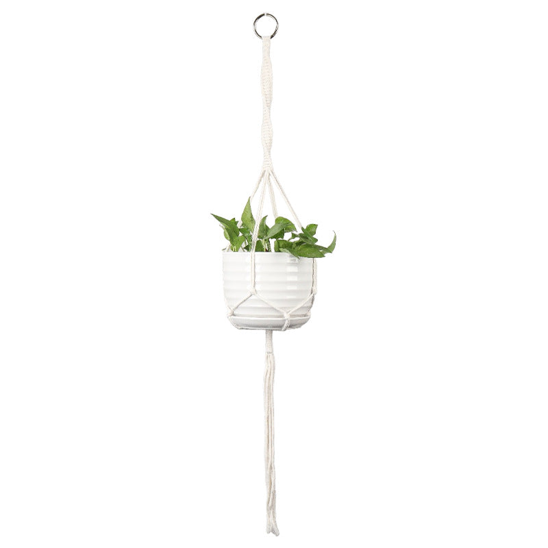 Plant-hanging macrame shelf