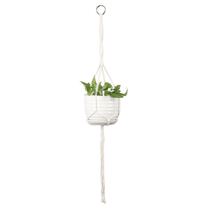Plant-hanging macrame shelf