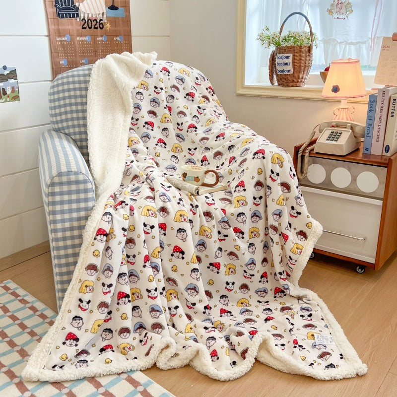 Plush Checkered Throw Blanket