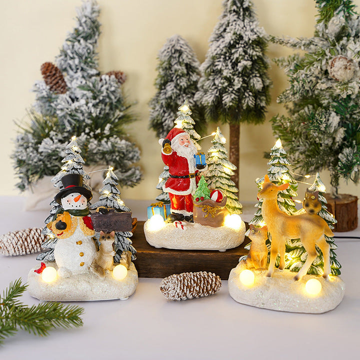 Illuminated Christmas decorative figure with animals