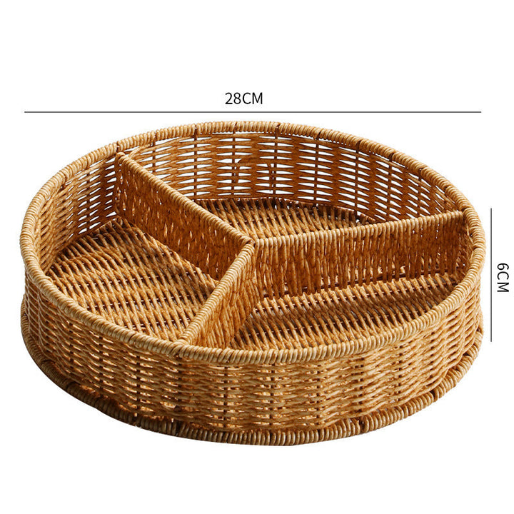 Multi-Sectional Woven Storage Basket