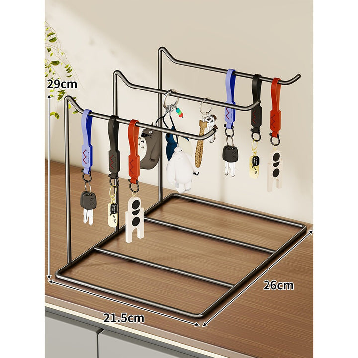 Desktop Keychain Organizer Stand Minimalist Metal Hanging Key Holder Rack