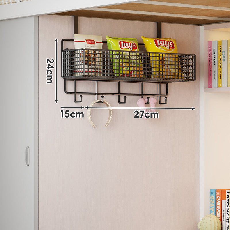 Wall-Mounted Grid Mesh Stacked Tiered Pantry and Bathroom Storage Baskets