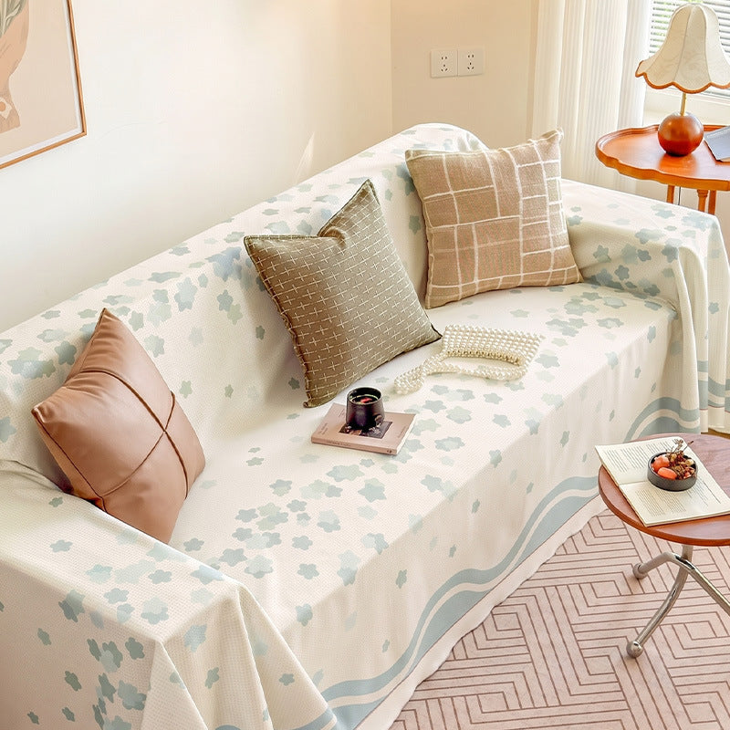 Floral Print Sofa Throw Cover