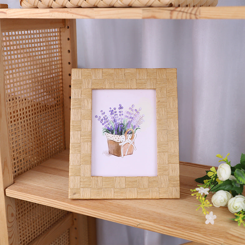 Artful Picture Frame Made of Natural Rattan