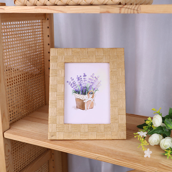 Artful Picture Frame Made of Natural Rattan
