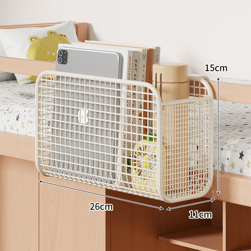 Bedside Mesh Hanging Organizer with Triple Compartments and Over-Rail Hooks