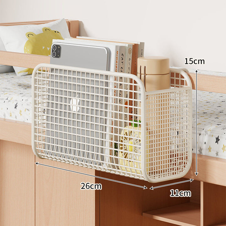 Bedside Mesh Hanging Organizer with Triple Compartments and Over-Rail Hooks