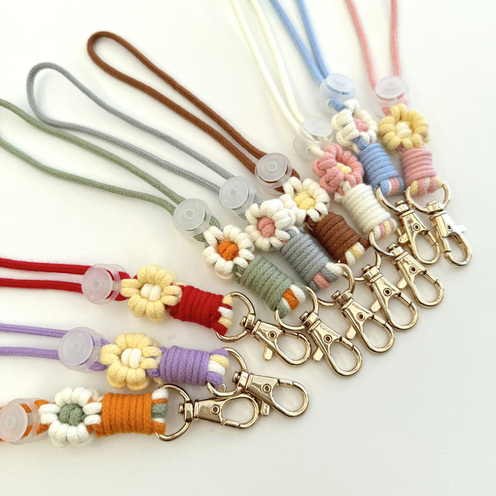 Floral Macrame Keychain Holder