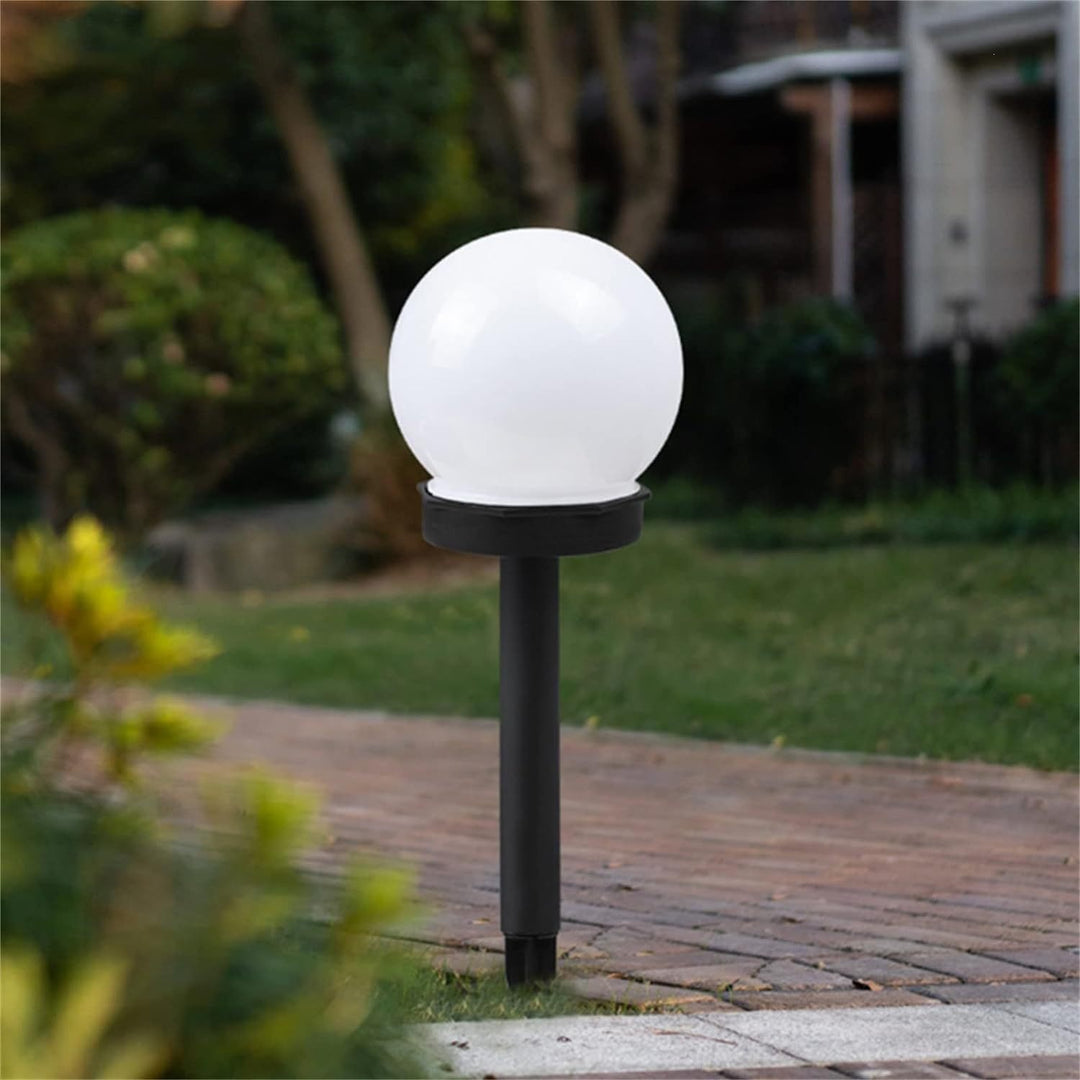 Outdoor Solar-Powered Frosted Globe Garden Stake Lights