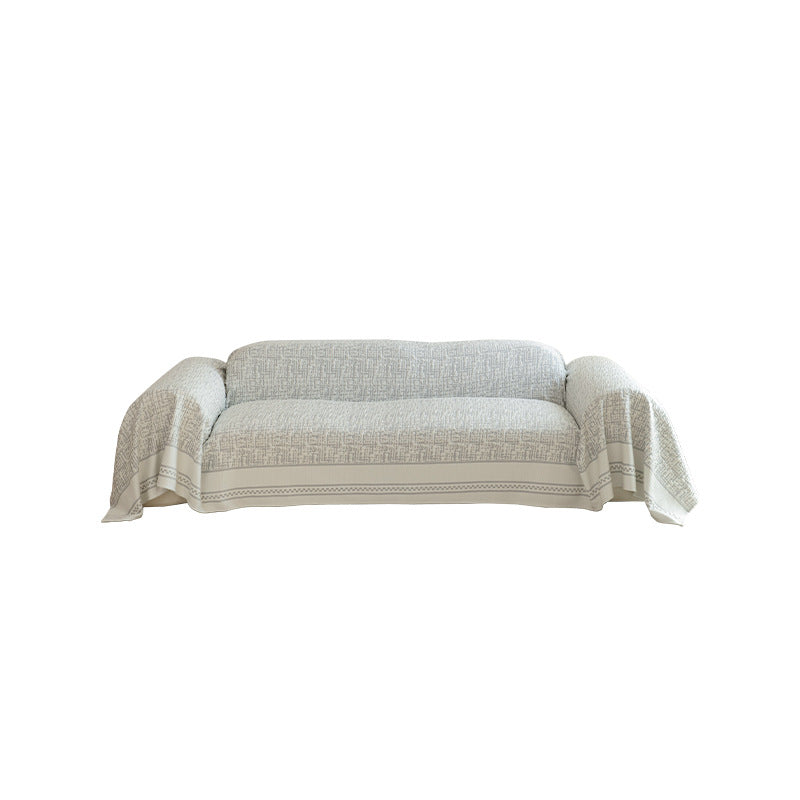 Customizable sofa cover and furniture throw made of cotton-linen with jacquard structure