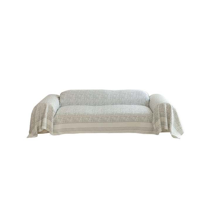 Customizable sofa cover and furniture throw made of cotton-linen with jacquard structure