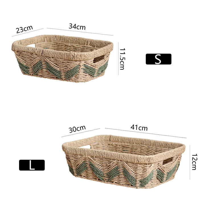 Decorative storage basket with handles