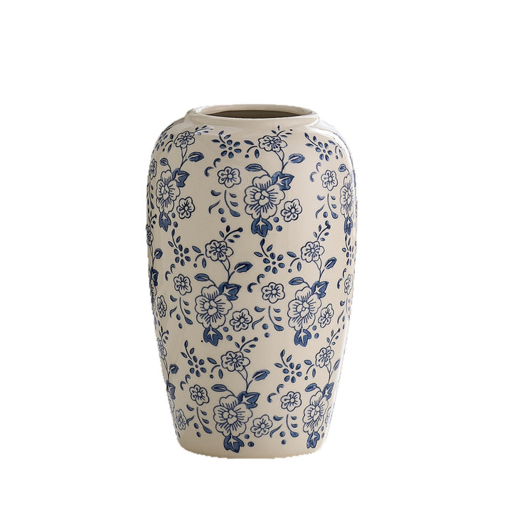 Decorative ceramic vase with floral pattern