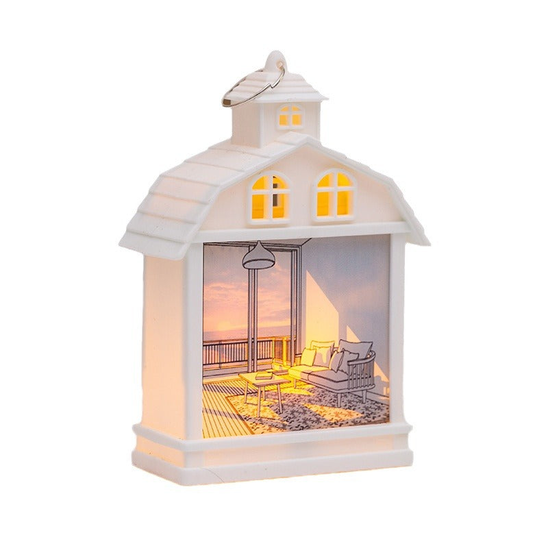 Decorative LED house lantern