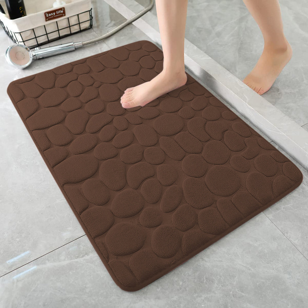 Plush Tropical Leaf Bath Mat for Bathroom