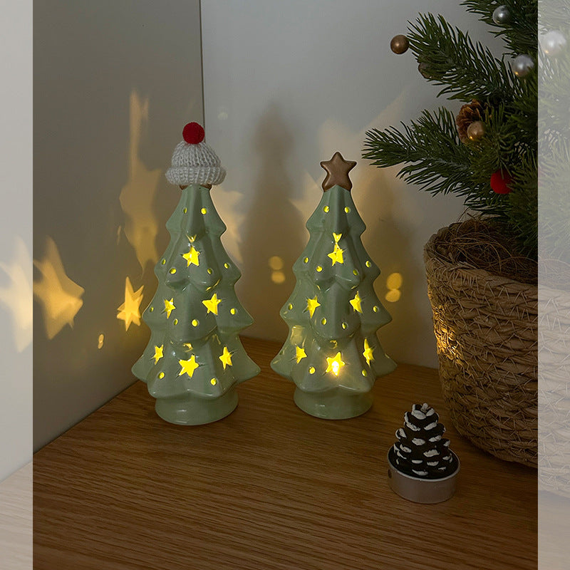 Decorative Ceramic Christmas Tree Lamp