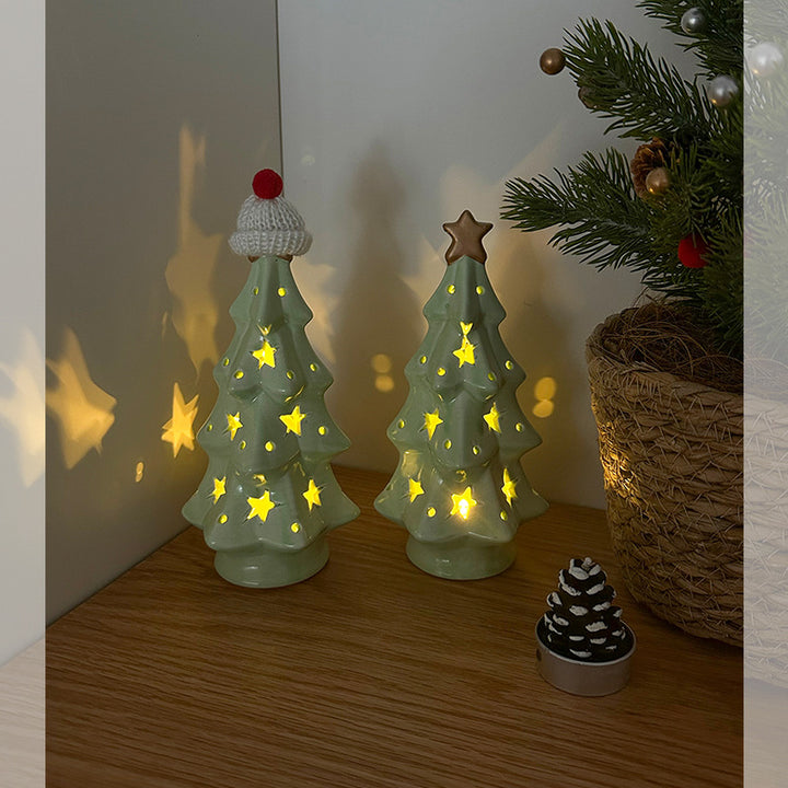 Decorative Ceramic Christmas Tree Lamp
