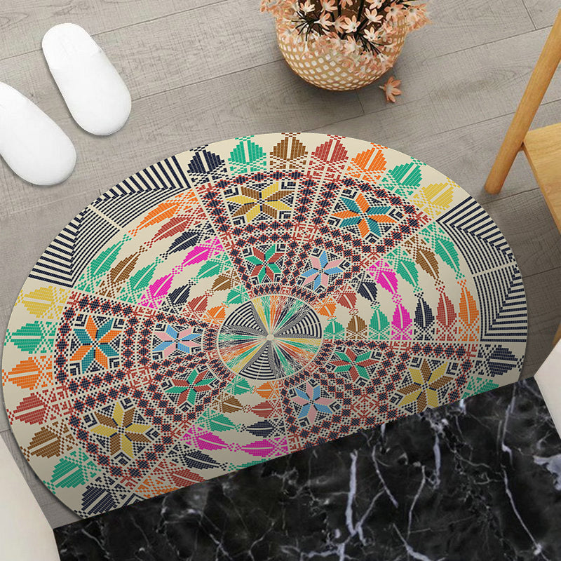 Round Geometric Area Mat