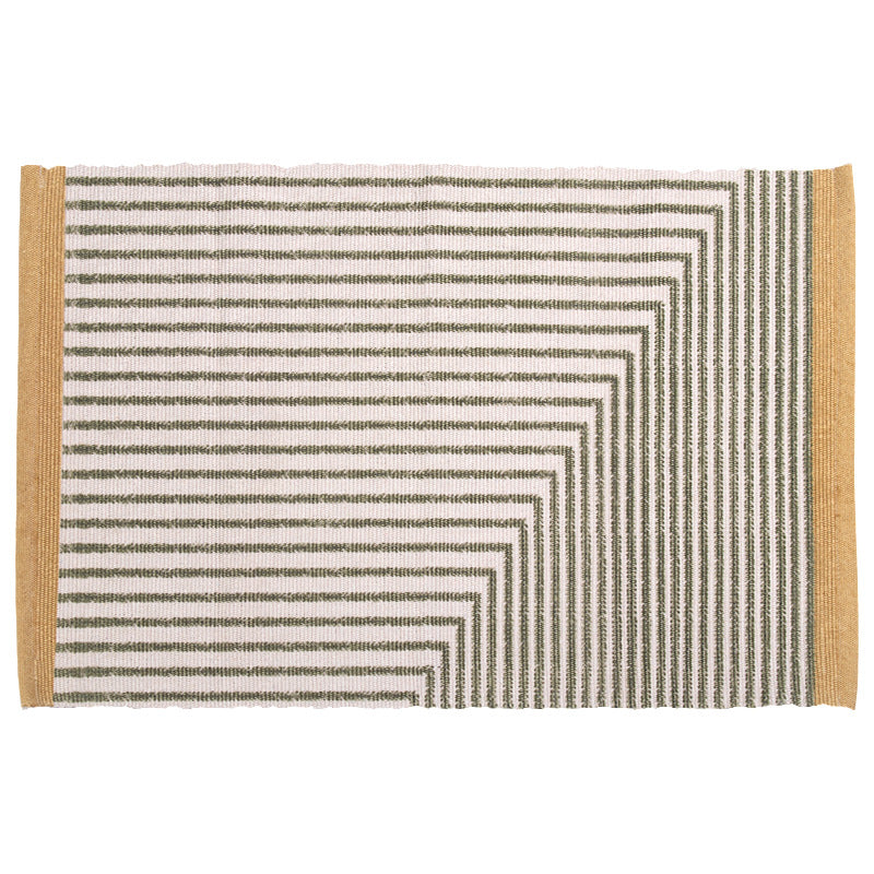 Flat-woven decorative living room rug with geometric ethnic medallion