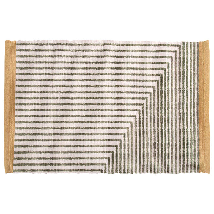 Flat-woven decorative living room rug with geometric ethnic medallion