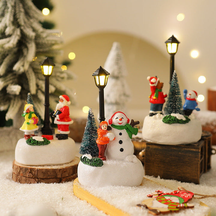 Illuminated Christmas figure with Christmas tree
