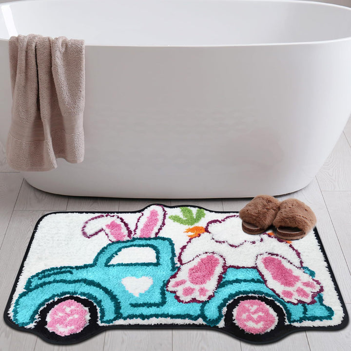 Playful Cartoon Vehicle Bath Mat