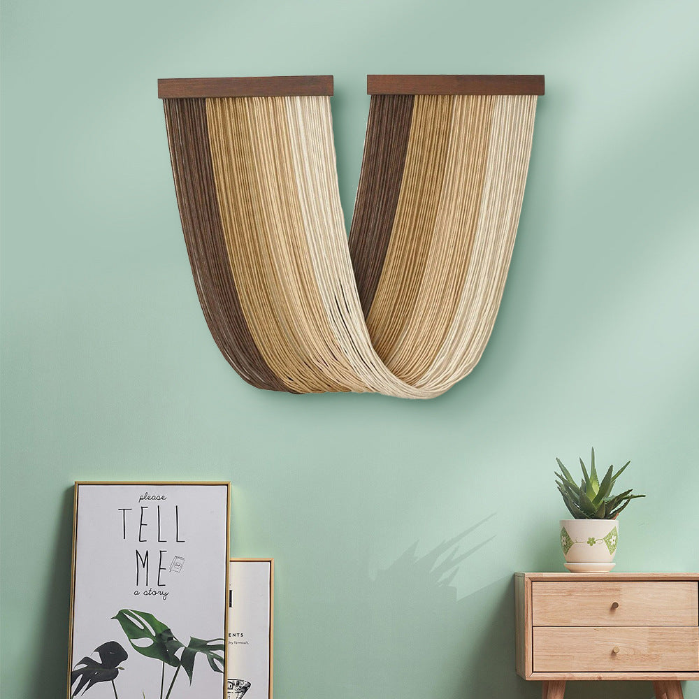 More elegant macrame wall hanging with wooden frame