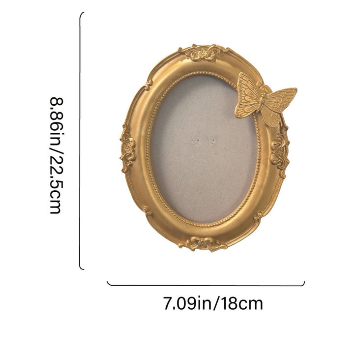 Elegant Oval Butterfly Picture Frame