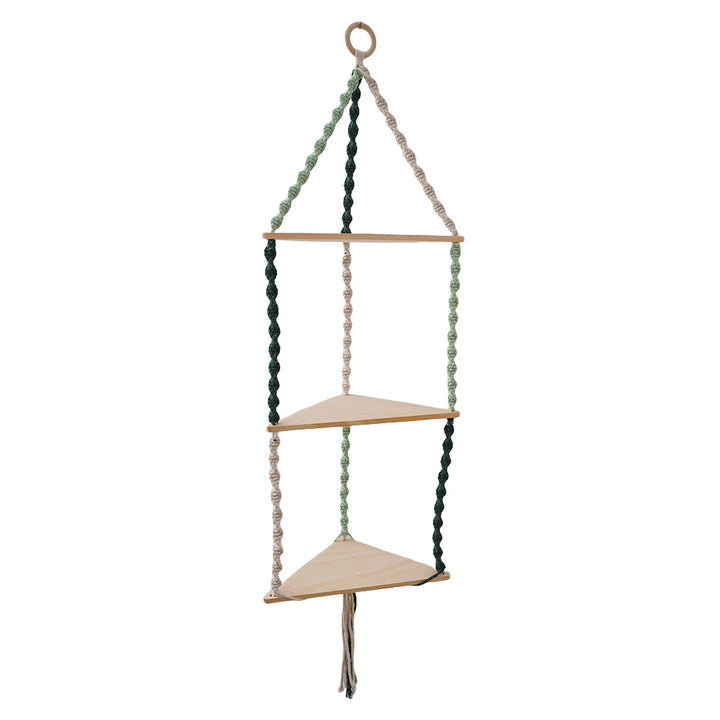 Triangular Macrame Hanging Shelf