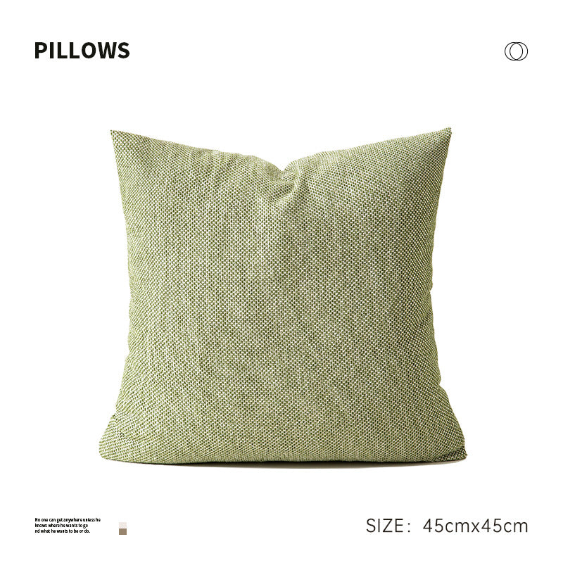 Square decorative pillow made of tightly woven bouclé blend fabric with textured surface and concealed zipper