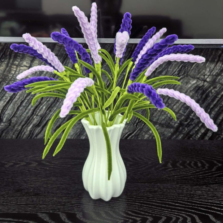 Decorative Ribbed Ceramic Flower Vase