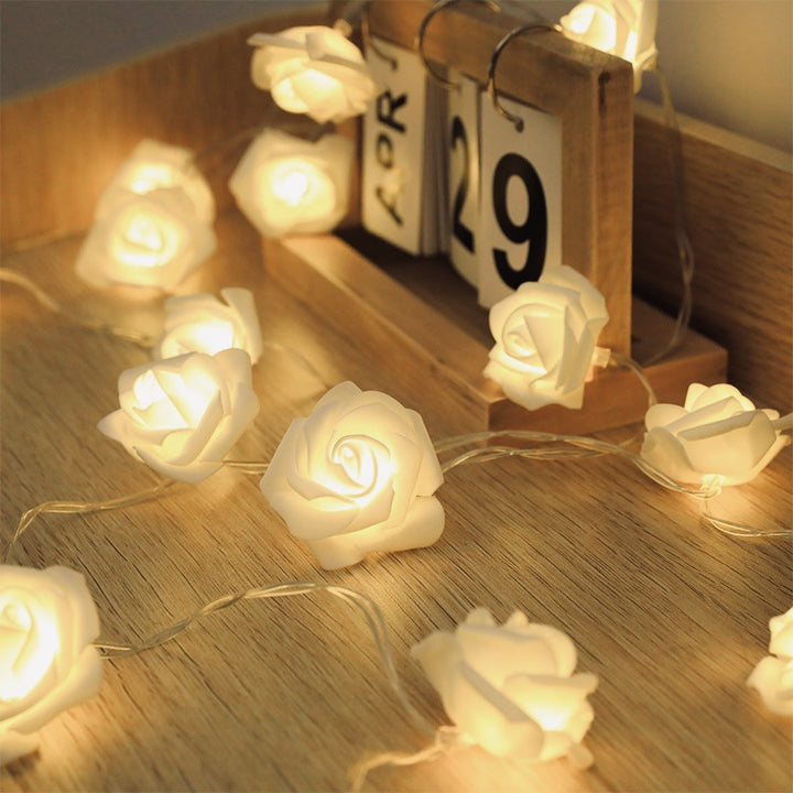 Decorative Foam Rose LED Garland for Table Decorations
