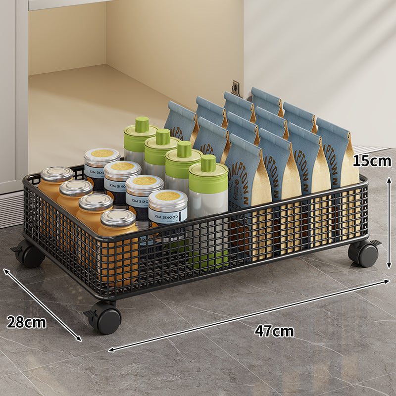 Under-Cabinet Mesh Rolling Storage Basket