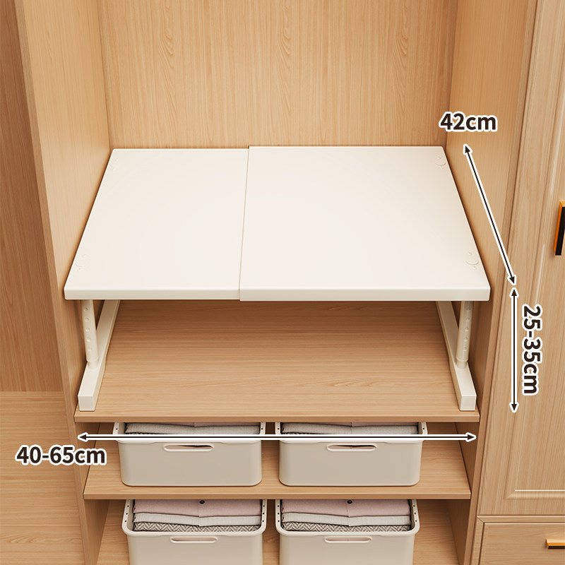 Adjustable Telescopic Closet Shelf Riser with Foldable Top