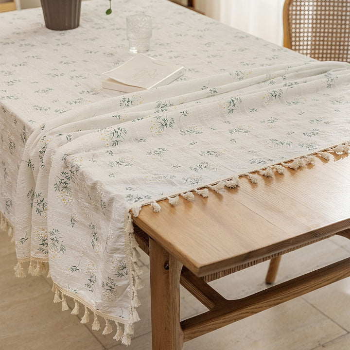 Floral Embroidered Tablecloth