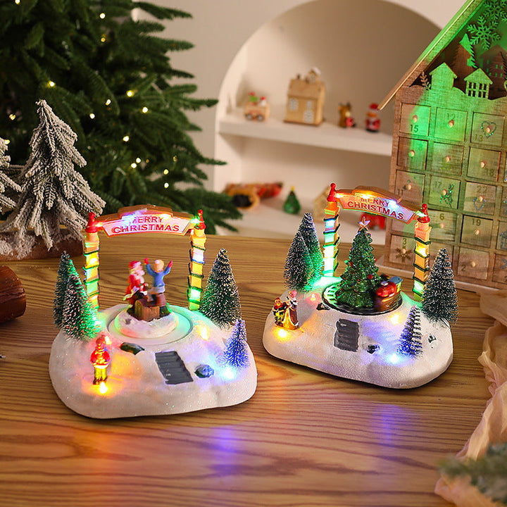 Festive Christmas decoration with lights