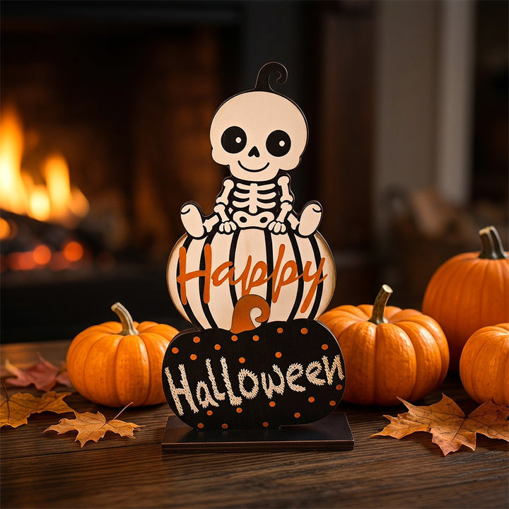 Halloween decoration figure with stacked pumpkins