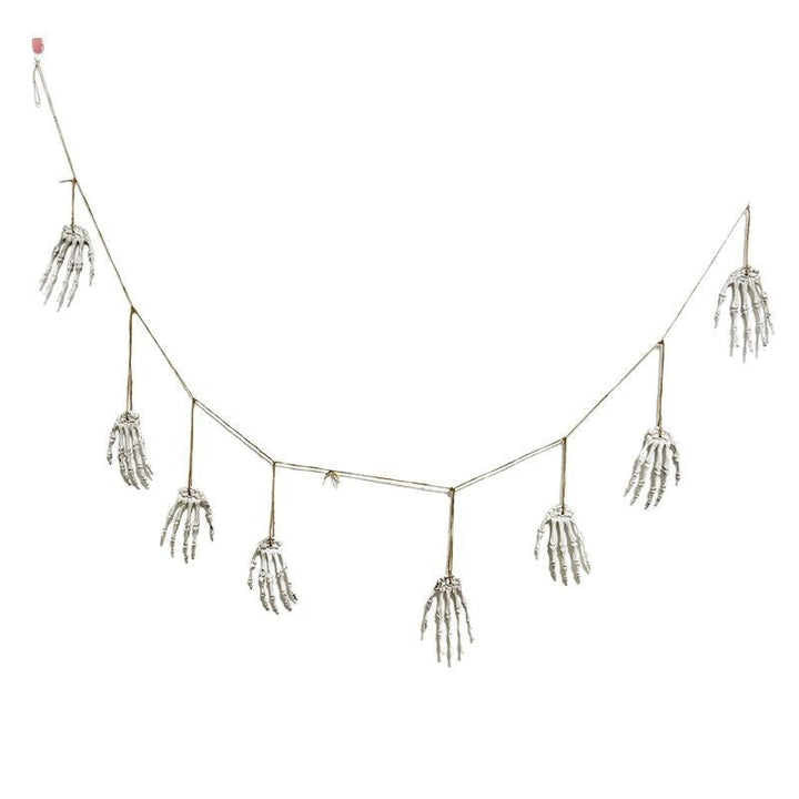 Decorative garland with skeleton hands