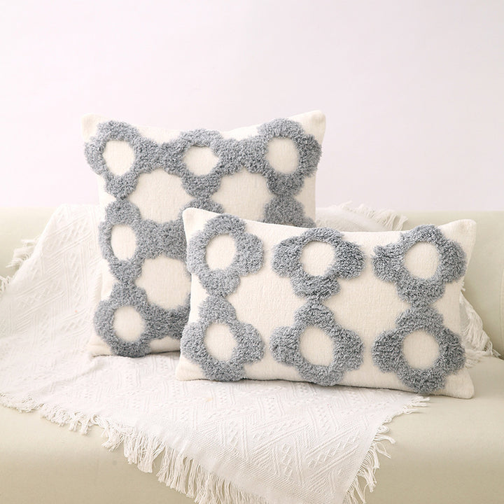 Textured Geometric Throw Pillow for Bedroom Decor