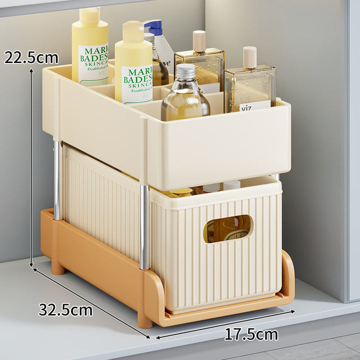 Slim Rolling Gap Storage Cart with Removable Inner Bin and Top Organizer
